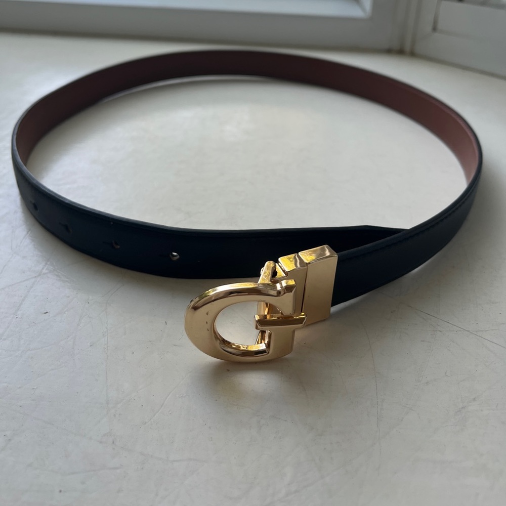 Guess Black & Brown Belt with Gold Buckle
